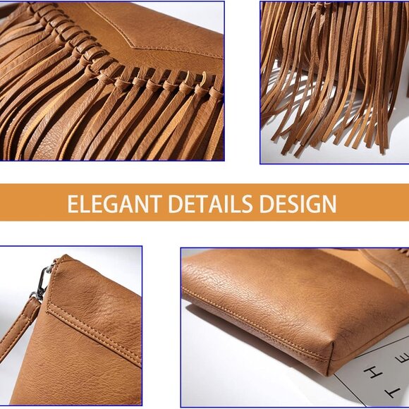 Fringe Hobo Bags Crossbody Bag Fringe Purse for Women - Picture 5 of 7